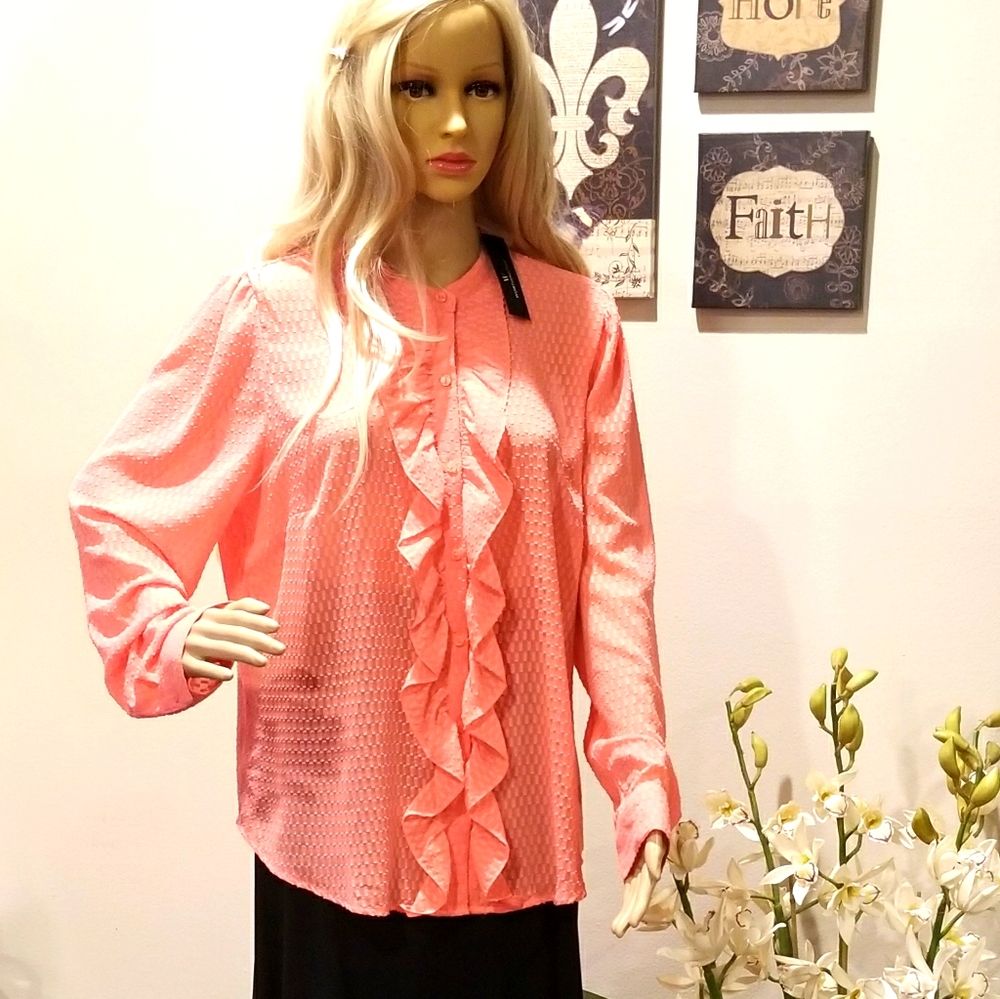 NWT Worthington🧡coral blouse